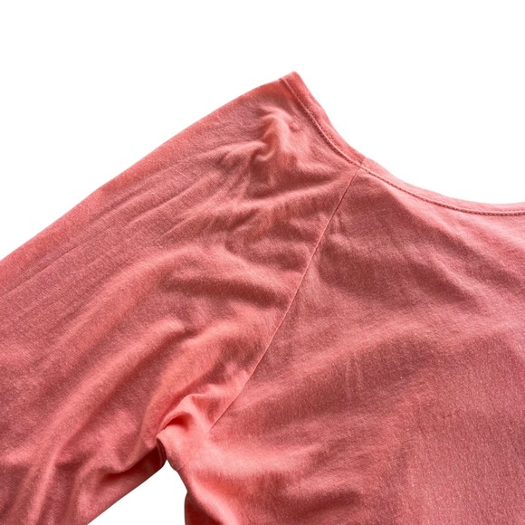 Fabletics Women's Med. Coral Flamingo Twist Switch Back Long Sleeve Tee Athletic - Picture 13 of 16